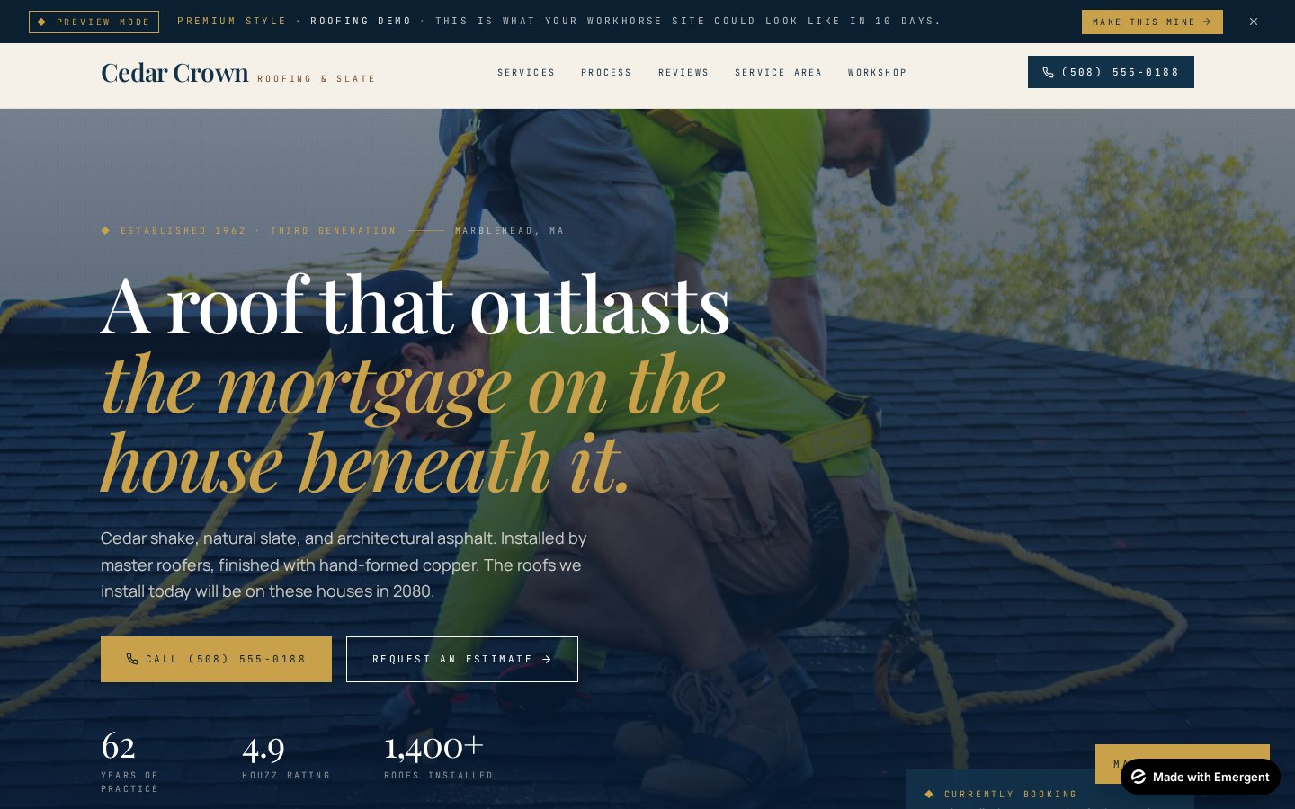 Premium style. Real website preview