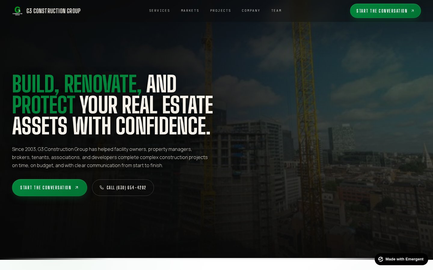 G3 Construction Group new website