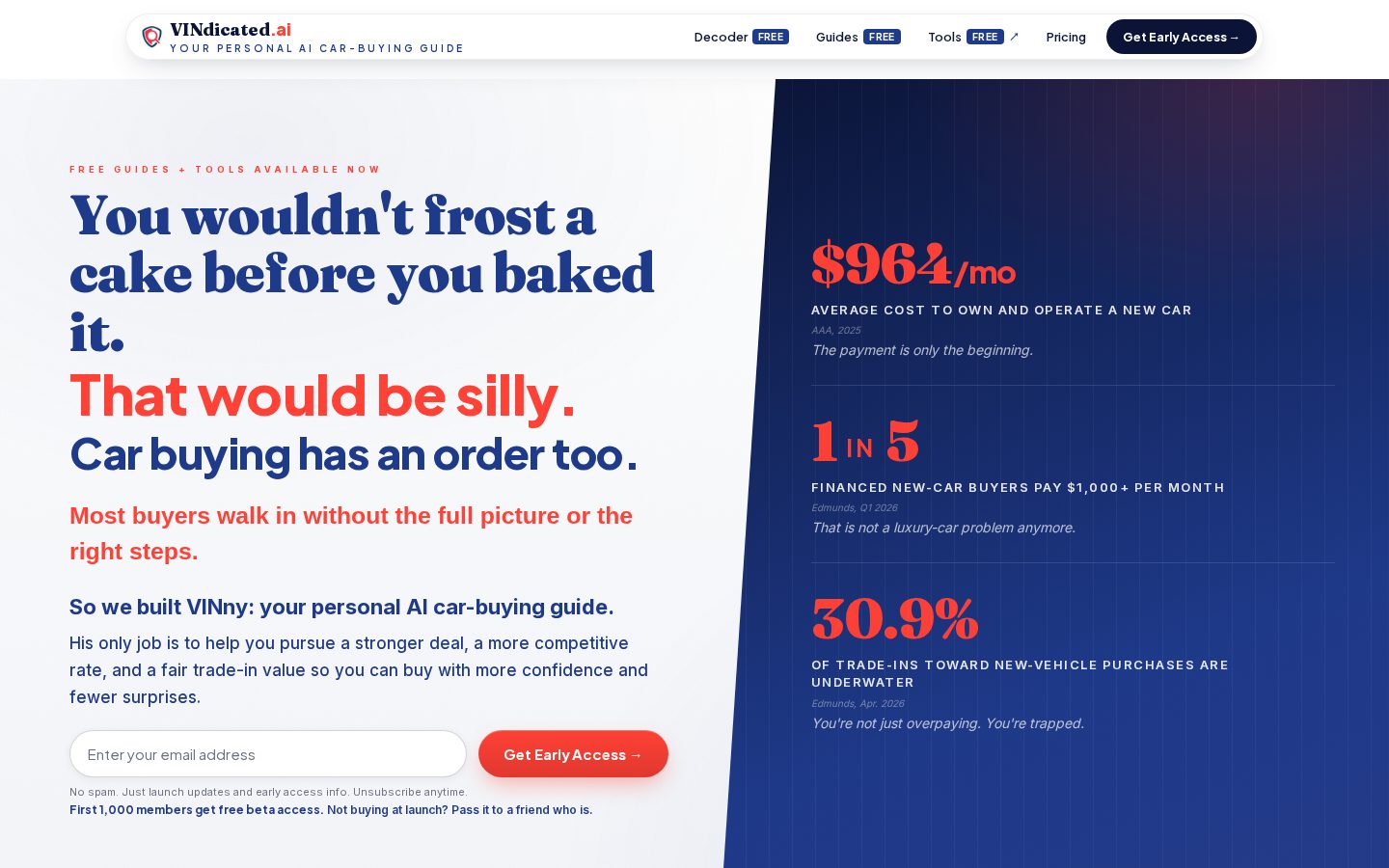Vindicated.ai website